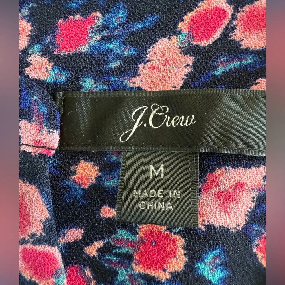 J. Crew Women's Floral Blouse - Pink and Blue